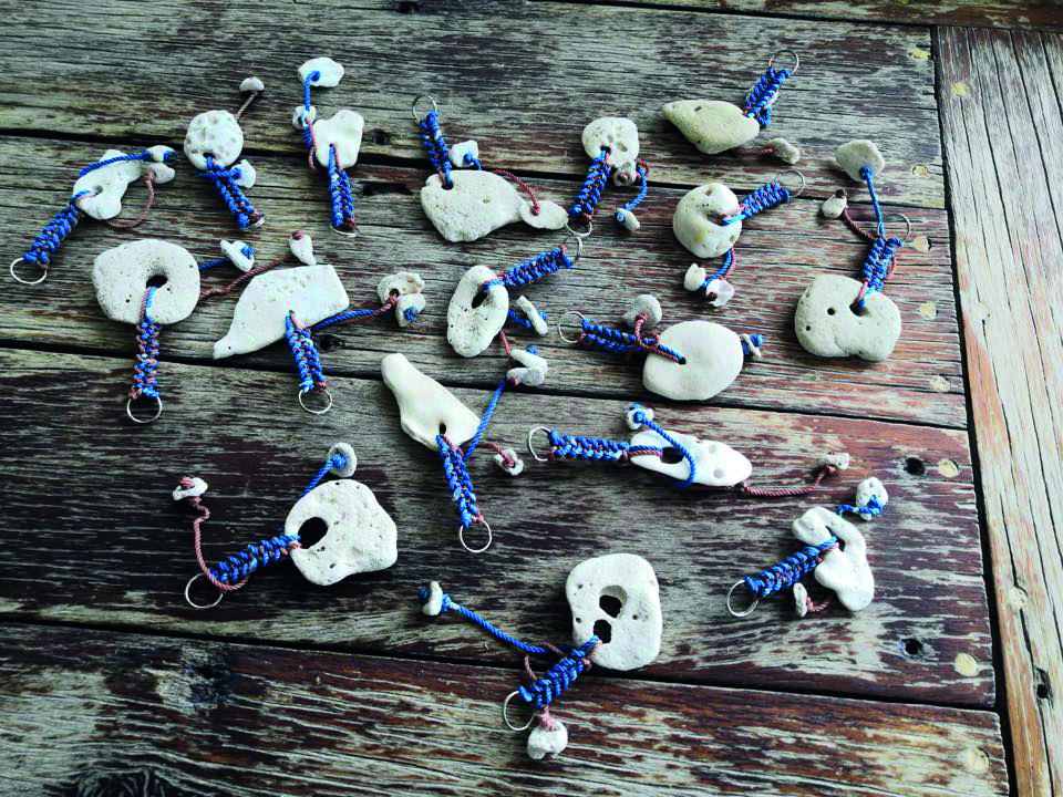 Keyrings made from shell